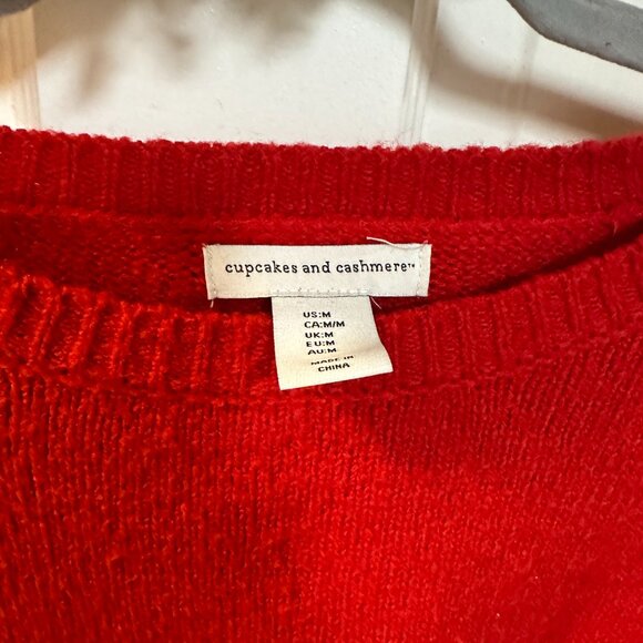 Cupcakes and Cashmere Women's Red and Pink Sweater-Size Medium - Picture 3 of 4
